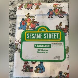 NWT Sesame Street Colorful Character Pillowcase Christmas